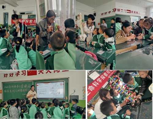 图2-大学生为小学生讲解脊柱、人体模型、牙齿、寄生虫、DNA双螺旋模型知识.jpg